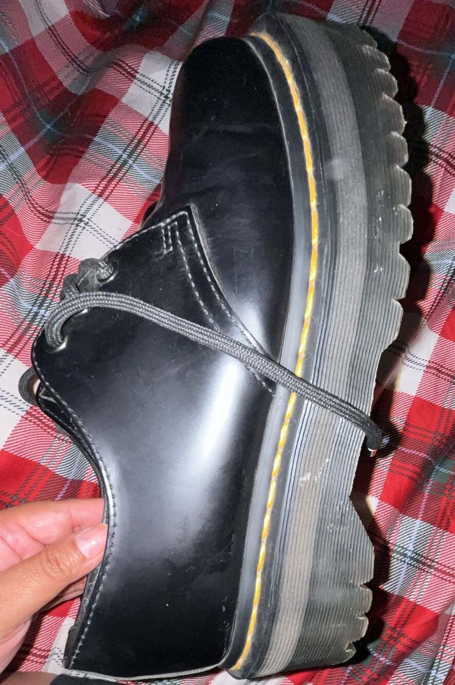 Dr. Martens 1461 Quad Black Smooth Leather Platform Shoes
